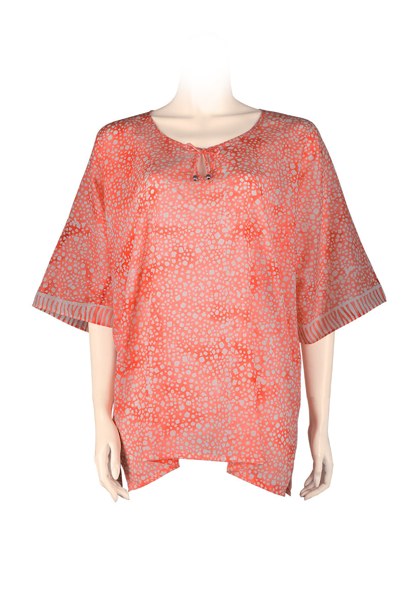 Katan top butterfly 100% cotton voile - orange - batik printed