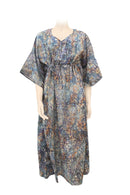 Kaftan-dress Kate 100% cotton printed batik grey tones