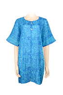 Short dress batik kaftan style -sky blue-turquoise