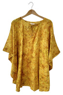 Sun dress kaftan style batik yellow flowers
