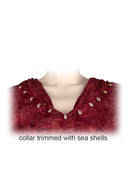 Hooded top with sea shell trim- collar