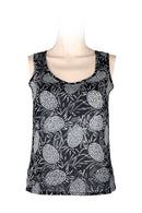 sleeveless top batik-100% cotton-black & white coco
