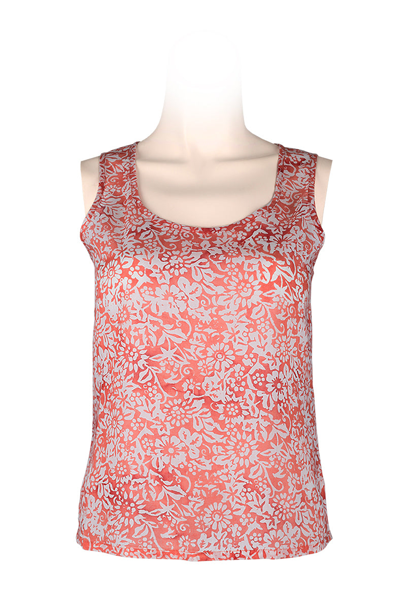 sleeveless top batik-100% cotton-orange
