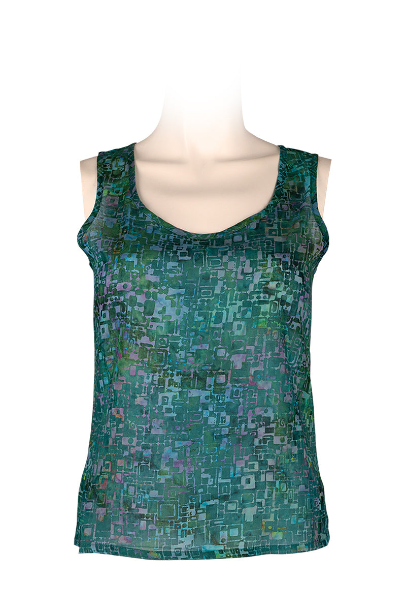 sleeveless top batik-100% cotton-sea blue
