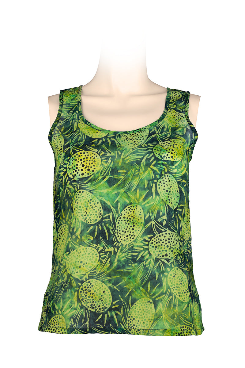 sleeveless top batik-100% cotton-green
