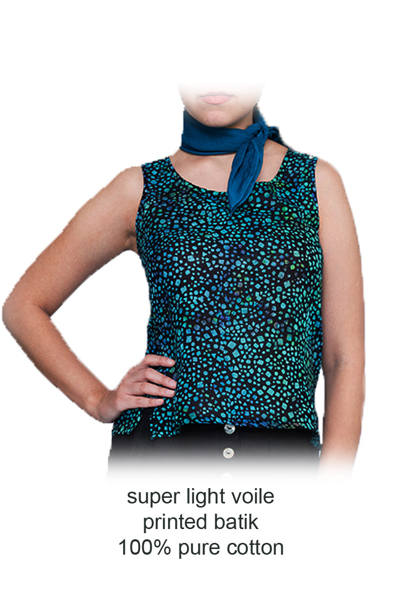 sleeveless top batik-100% cotton-crocodots
