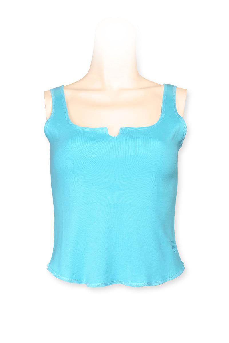 knitted singlet top light weight cotton - light tu
quoise