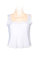 knitted singlet top light weight cotton - white
