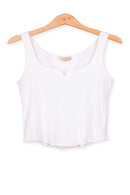 knitted singlet top light weight cotton - front view
