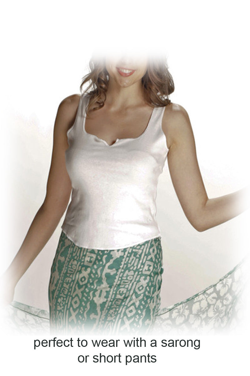 sleeveless top light weight cotton - white
