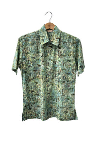 Short sleeve shirt batik- straight collar