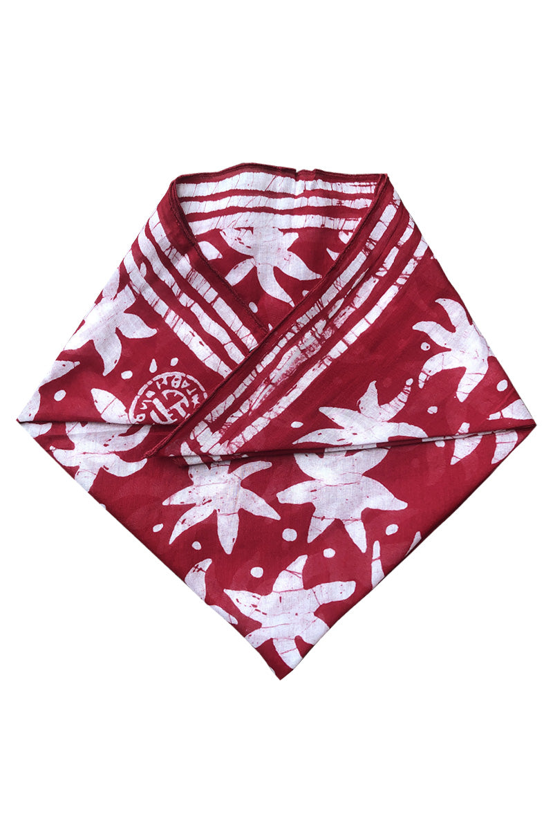 DEEP RED & WHITE PALM / ONE SIZE