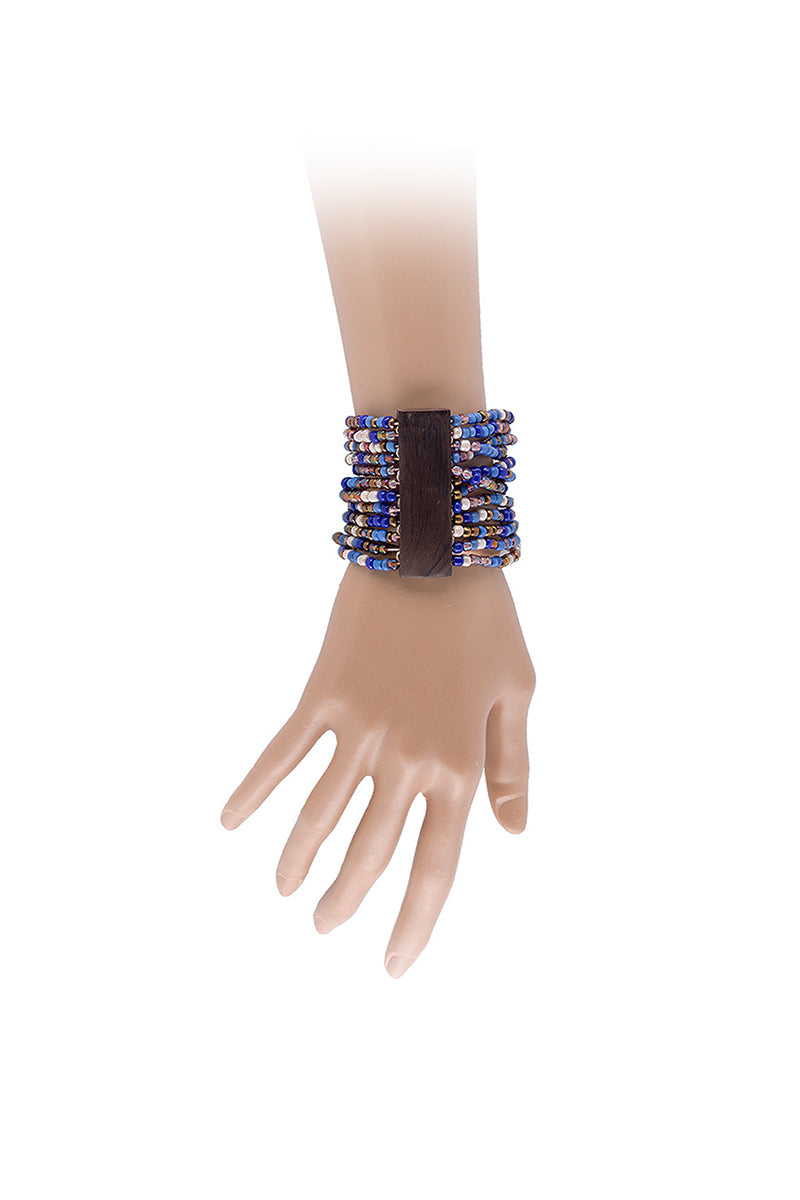 Multi Row Bangle Blue 