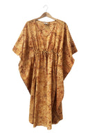 Kaftan-dress Kate 100% cotton printed batik -V neck