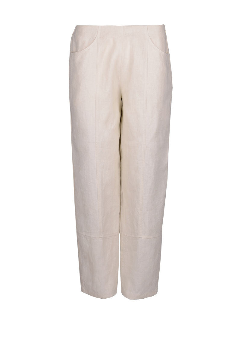 light colour pants, zipped linen pants, straight cut pants