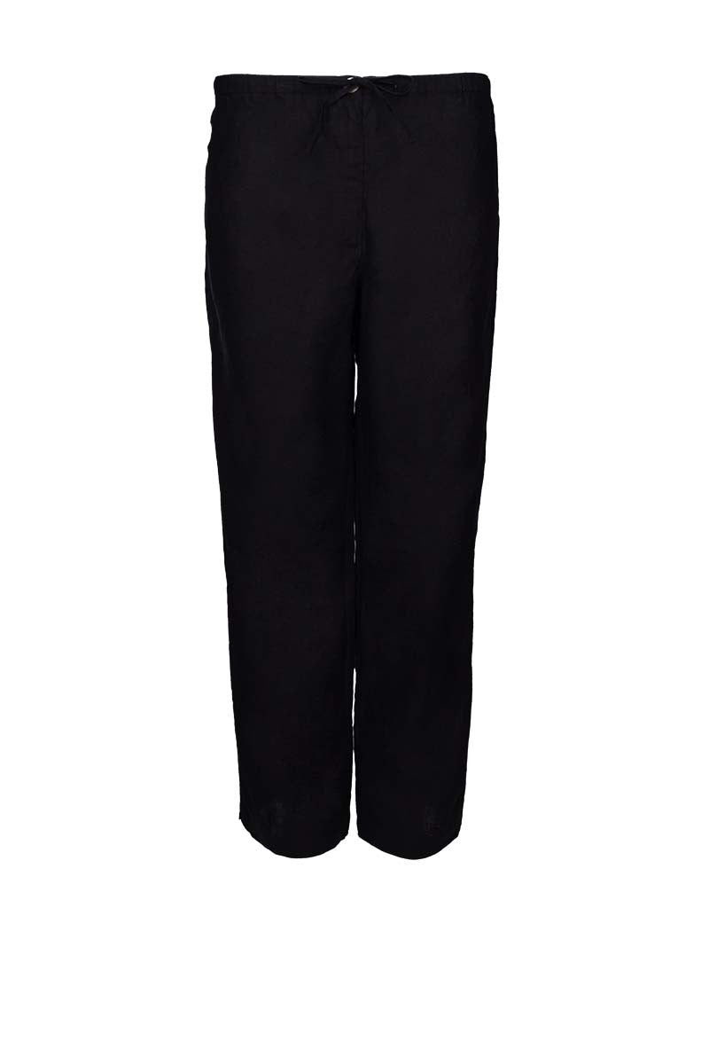 straight cut linen pants, black linen pants