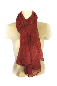 Chestnut Color Chiffon Scarf