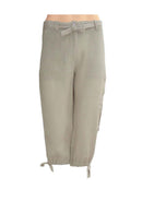 3/4 pants, cropped pants linen, lady's 3/4 pants