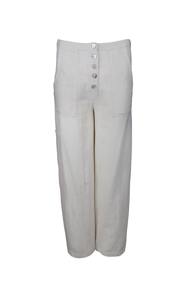 Casual Pants Linen Beige